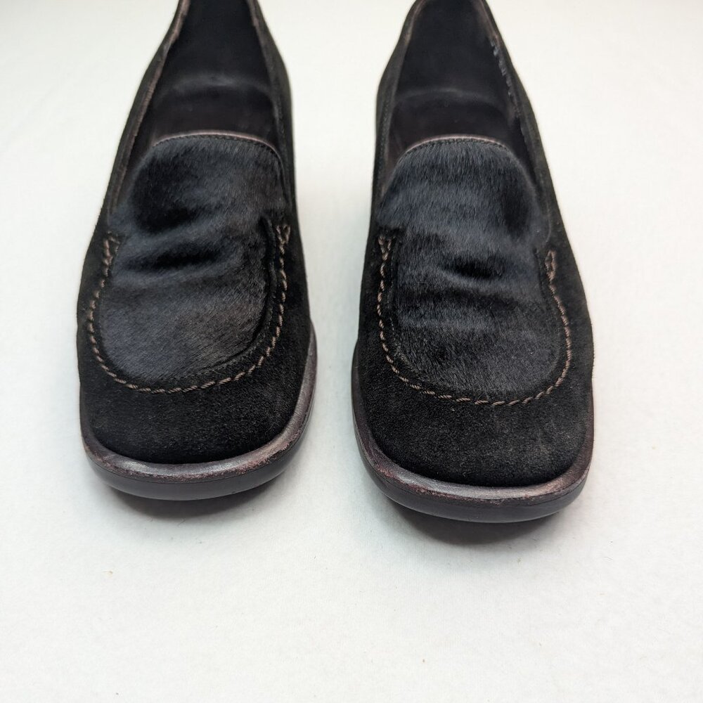 Bally Unborn Carf & Suede Loafer Shoes Sz US About 6 Made in Italy Brown Purple - Picture 5 of 11